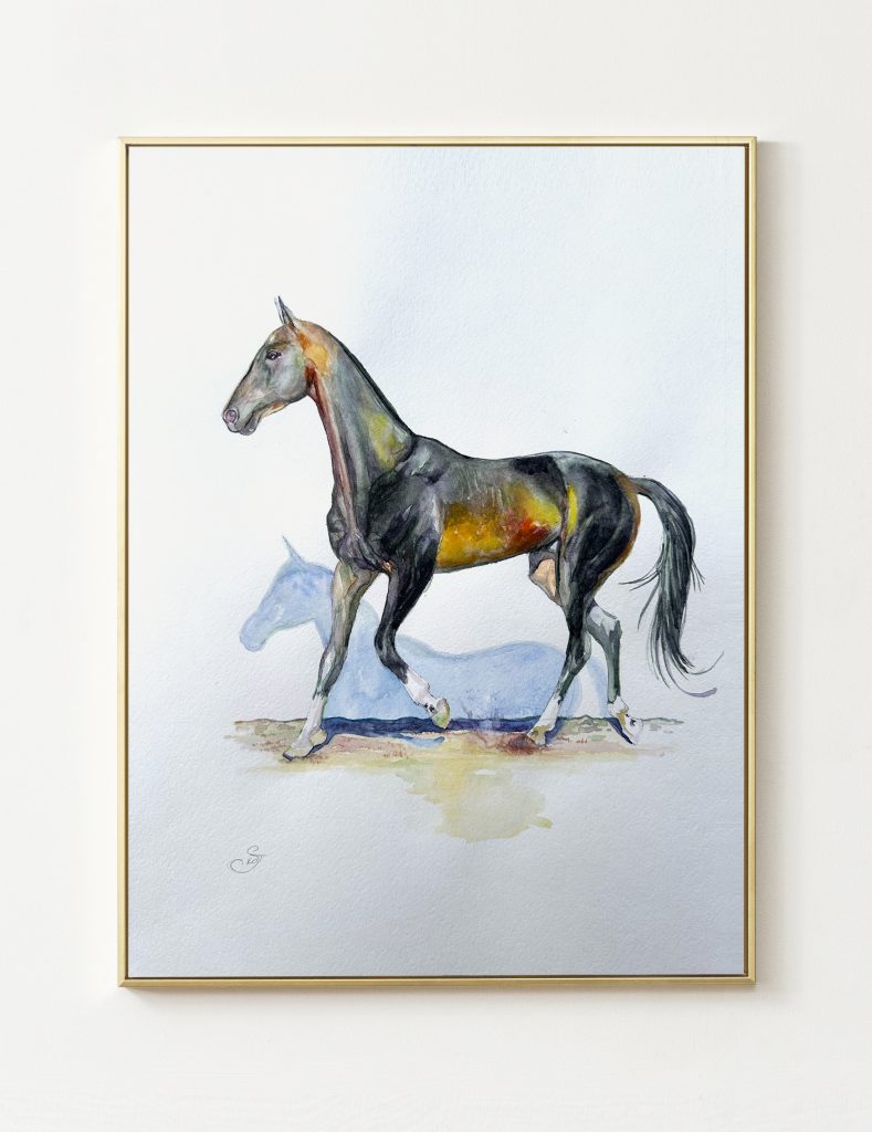 Horse watercolor painting
