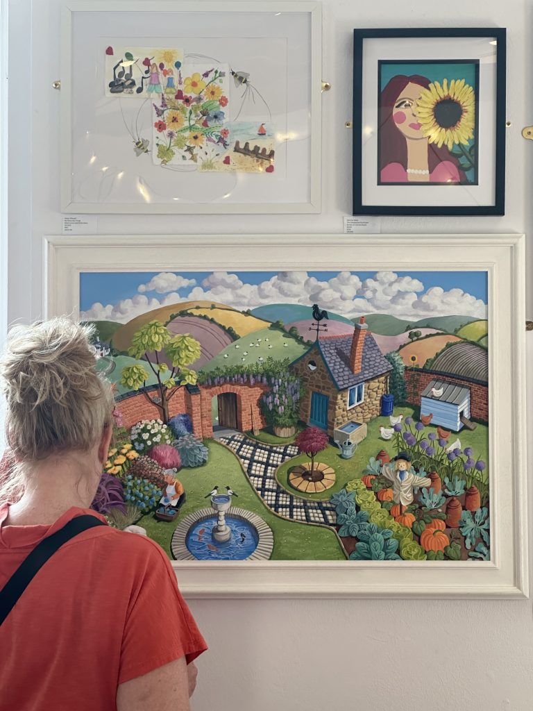 “Grace in Bloom” painting displayed at Sock Gallery, August 2025