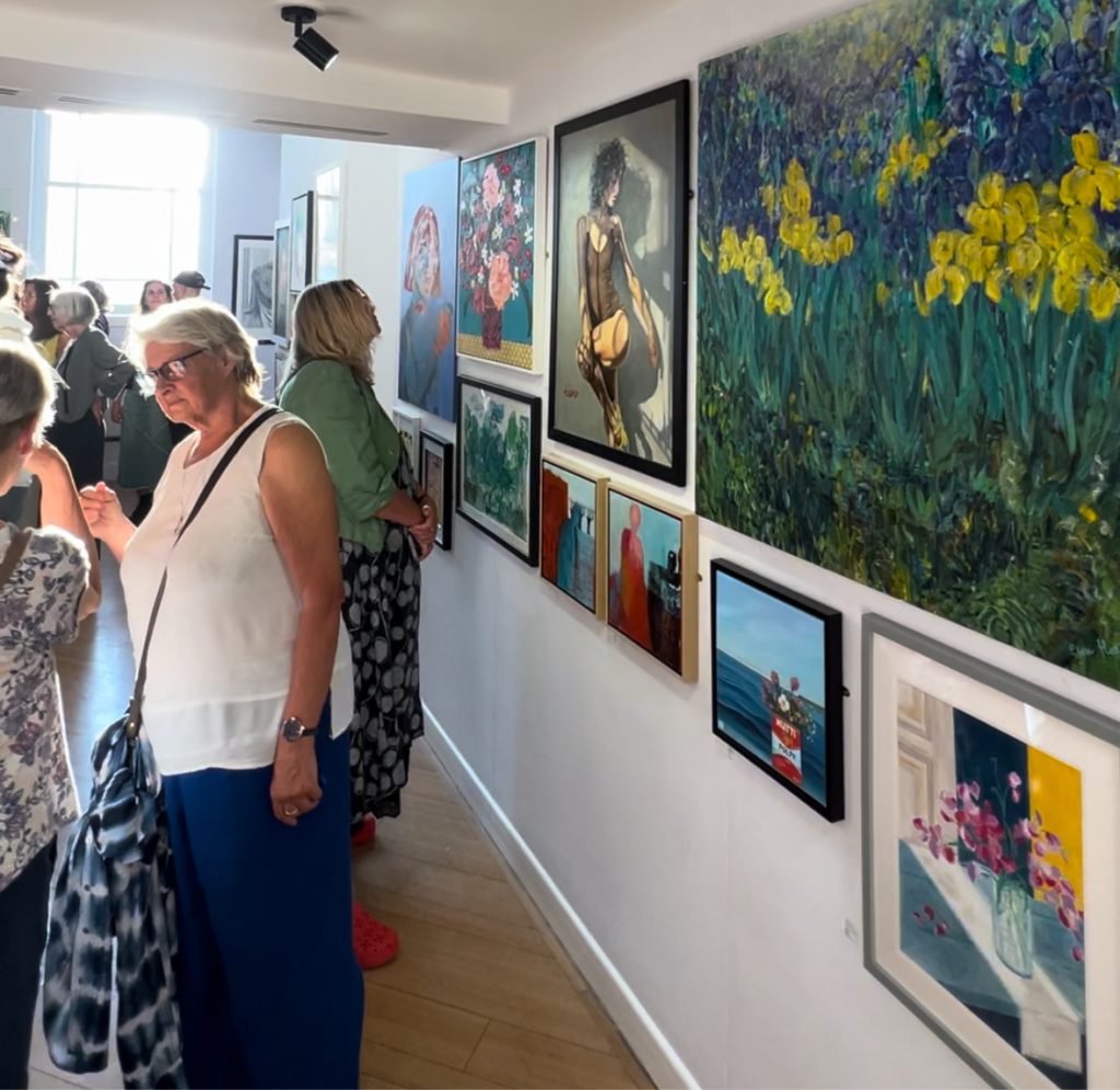 “Grace in Bloom” painting displayed at Sock Gallery, August 2025