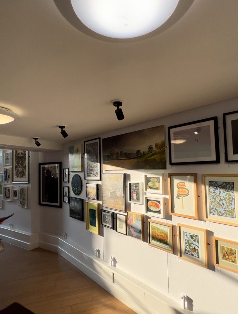 “Grace in Bloom” painting displayed at Sock Gallery, August 2025