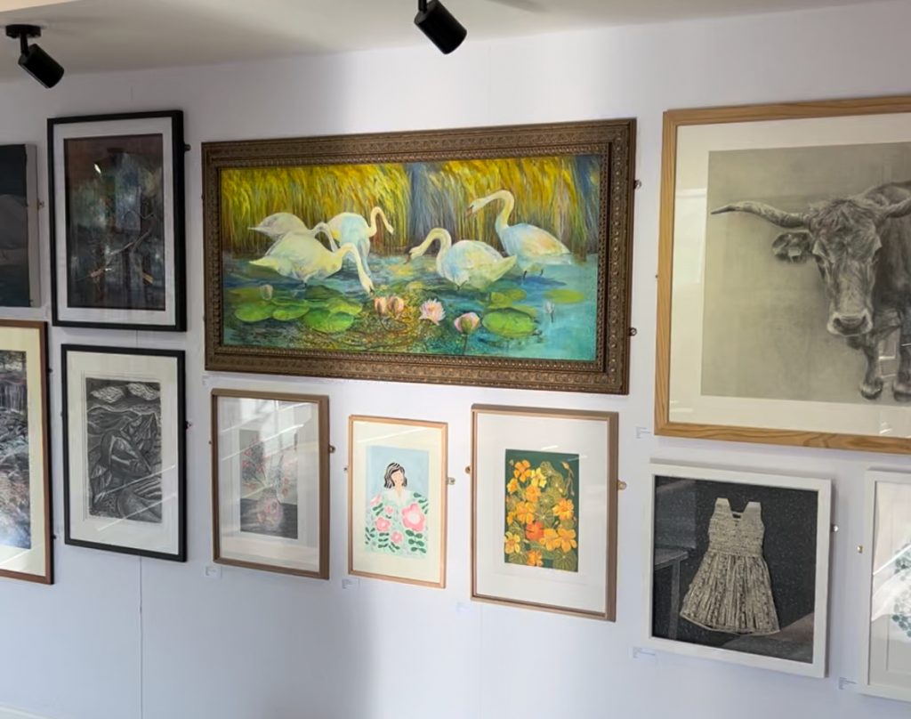 “Grace in Bloom” painting displayed at Sock Gallery, August 2025