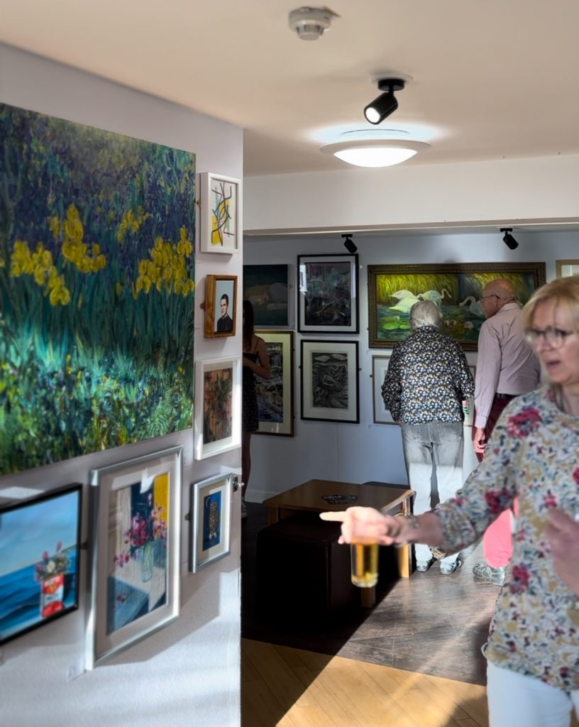 “Grace in Bloom” painting displayed at Sock Gallery, August 2025