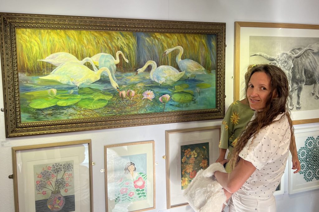 “Grace in Bloom” painting displayed at Sock Gallery, August 2025